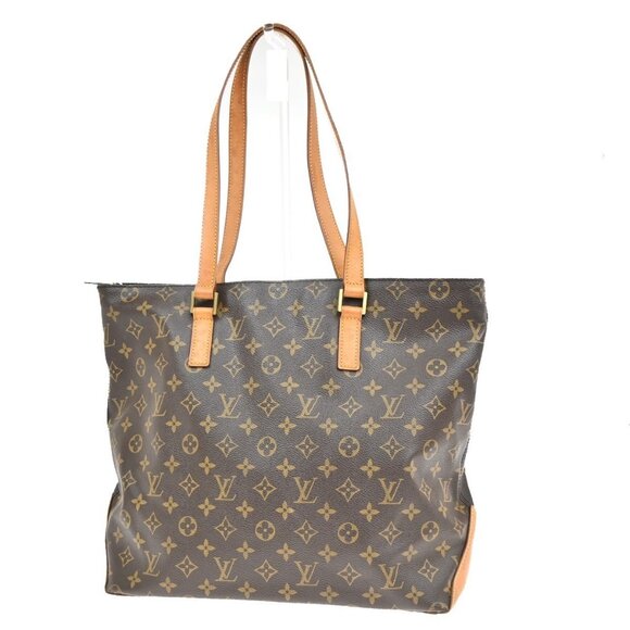 LOUIS VUITTON Cabas Mezzo Shoulder Bag Monogram Leather Brown - Picture 1 of 15